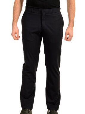 Malo Men's Navy Blue Wool Flat Front Dress Pants US 32 IT 48